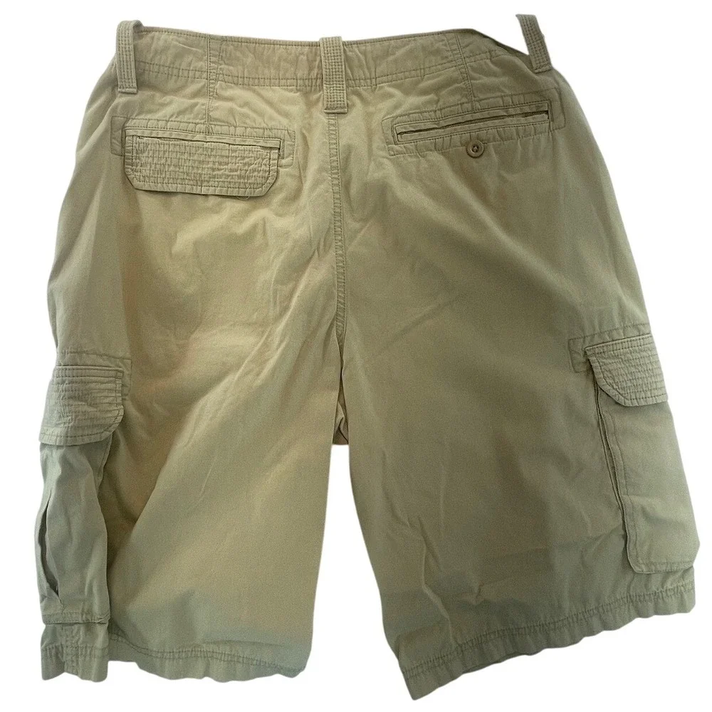 Apt. 9 Mens Cargo Shorts Size 34‎ Beige 100% Cotton Casual Summer Outdoors